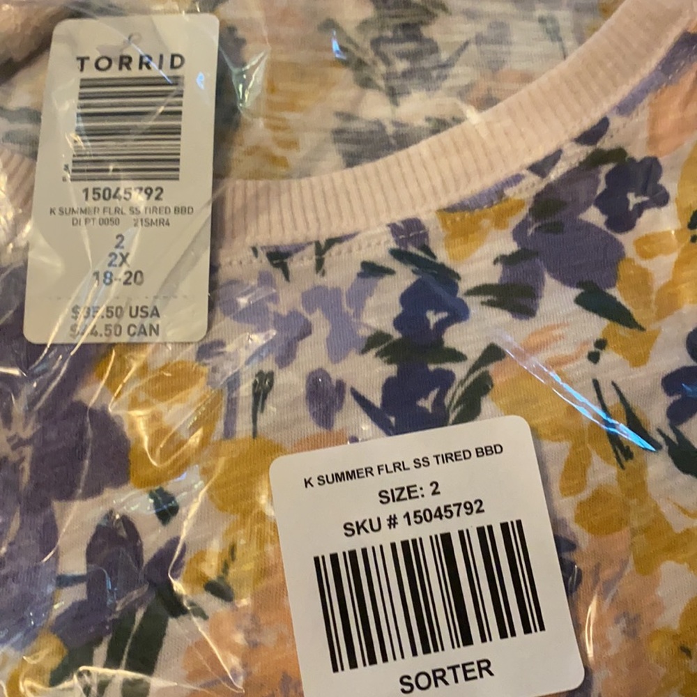 NWT TORRID Floral Tiered Supersoft Babydoll - Picture 7 of 8